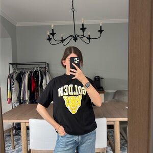 Graphic Tee with Leopard Design